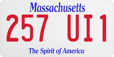 MA license plate 257UI1