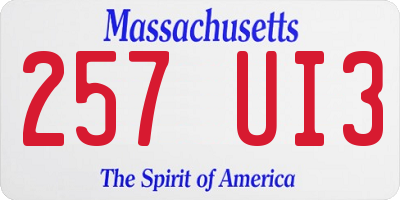 MA license plate 257UI3