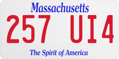 MA license plate 257UI4