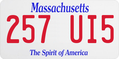 MA license plate 257UI5