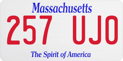 MA license plate 257UJ0