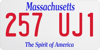 MA license plate 257UJ1