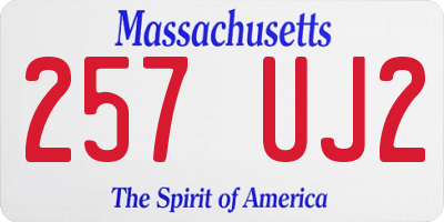 MA license plate 257UJ2