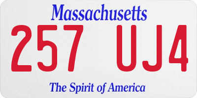 MA license plate 257UJ4