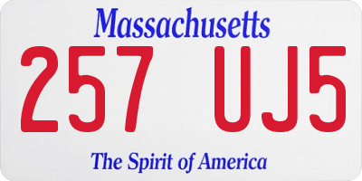 MA license plate 257UJ5