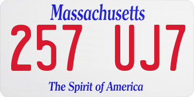 MA license plate 257UJ7