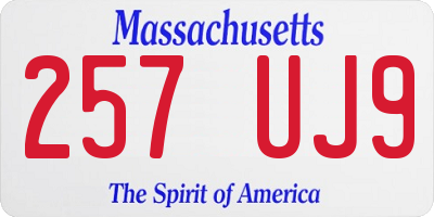 MA license plate 257UJ9