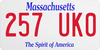MA license plate 257UK0