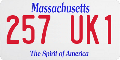 MA license plate 257UK1