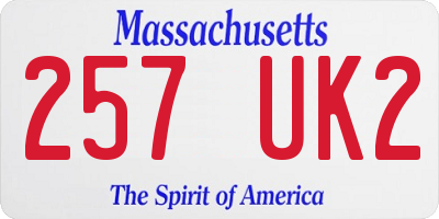 MA license plate 257UK2