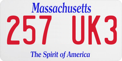 MA license plate 257UK3