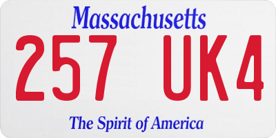 MA license plate 257UK4