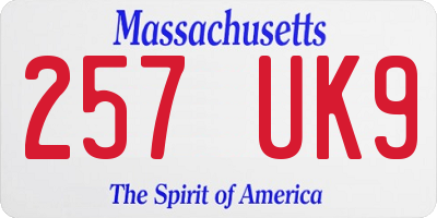 MA license plate 257UK9