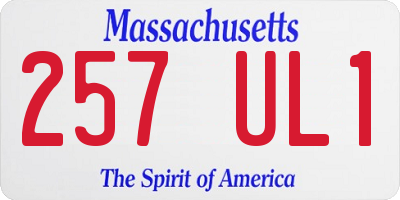 MA license plate 257UL1