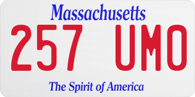 MA license plate 257UM0