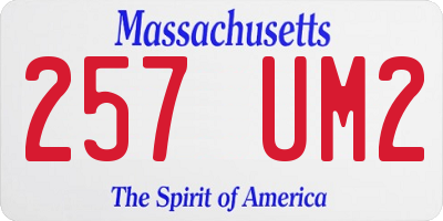 MA license plate 257UM2