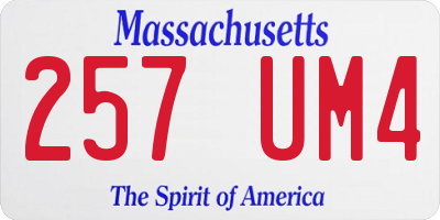 MA license plate 257UM4