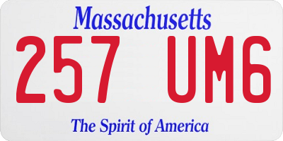 MA license plate 257UM6