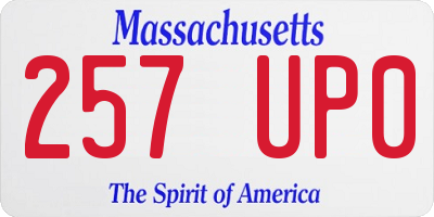MA license plate 257UP0