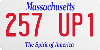 MA license plate 257UP1