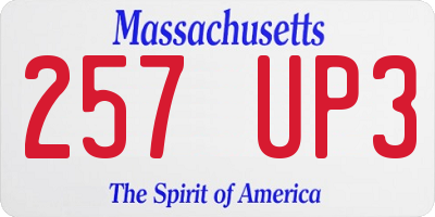 MA license plate 257UP3