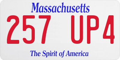 MA license plate 257UP4