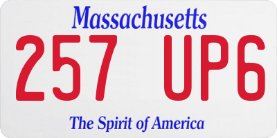 MA license plate 257UP6