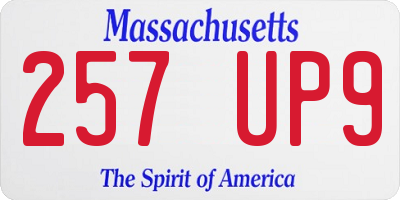 MA license plate 257UP9
