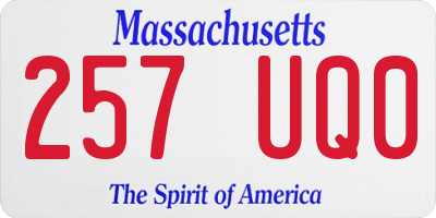 MA license plate 257UQ0