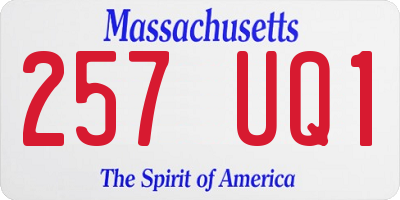 MA license plate 257UQ1