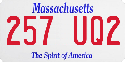 MA license plate 257UQ2