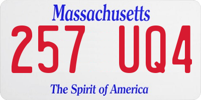 MA license plate 257UQ4