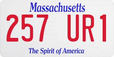MA license plate 257UR1