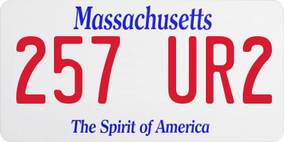 MA license plate 257UR2
