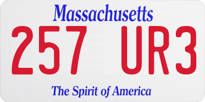 MA license plate 257UR3