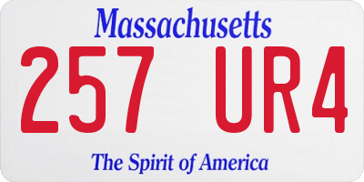 MA license plate 257UR4