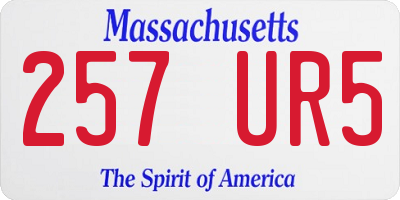 MA license plate 257UR5