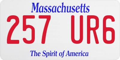 MA license plate 257UR6