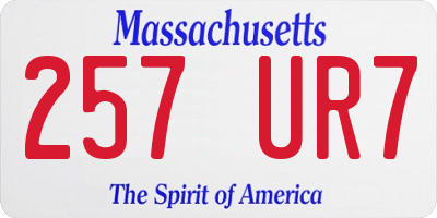 MA license plate 257UR7
