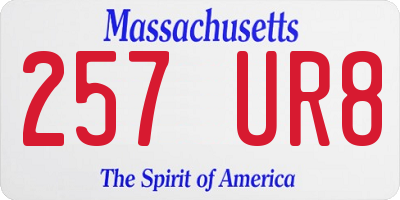 MA license plate 257UR8