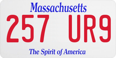 MA license plate 257UR9