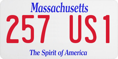 MA license plate 257US1