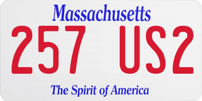 MA license plate 257US2