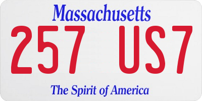 MA license plate 257US7