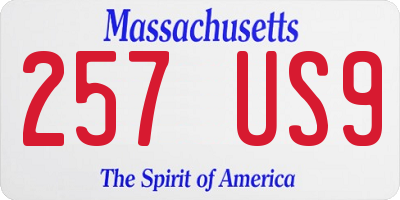 MA license plate 257US9