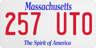 MA license plate 257UT0