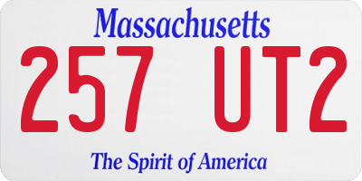 MA license plate 257UT2