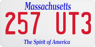 MA license plate 257UT3