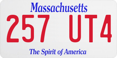 MA license plate 257UT4