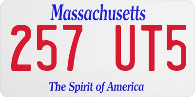 MA license plate 257UT5